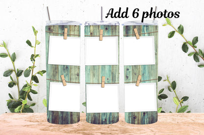 20oz Photo Tumbler Rustic Blue Wood 6