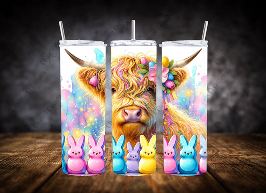 20oz Tumbler- Easter Highland Cow