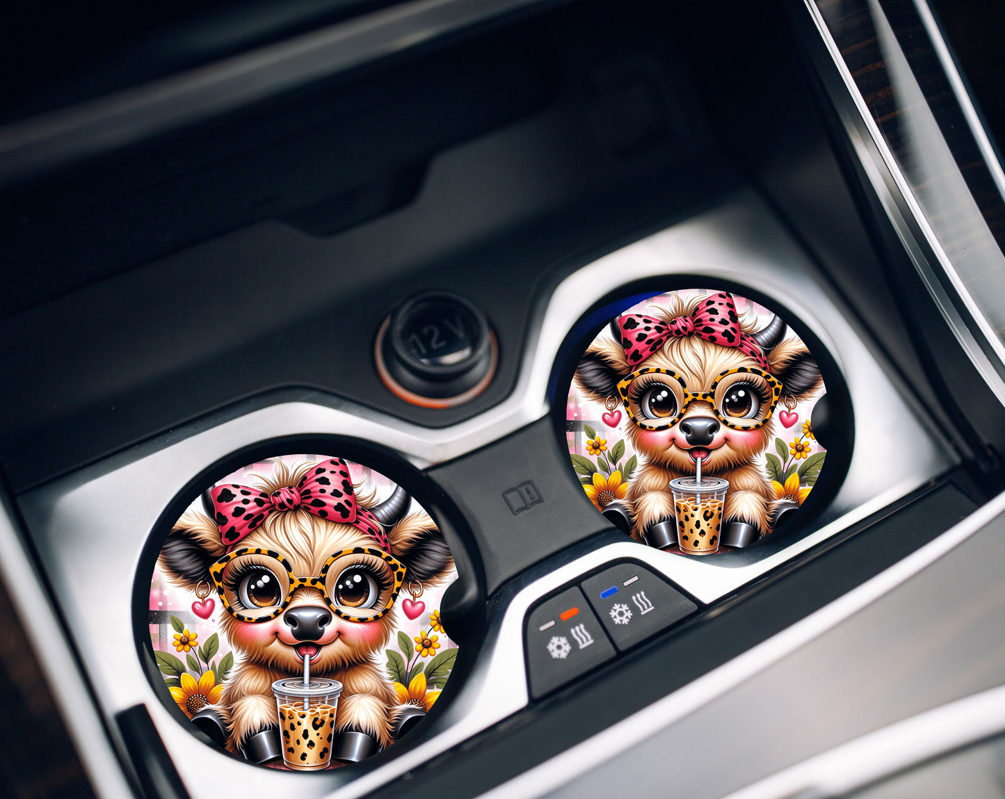Car Coasters- Highland Animals