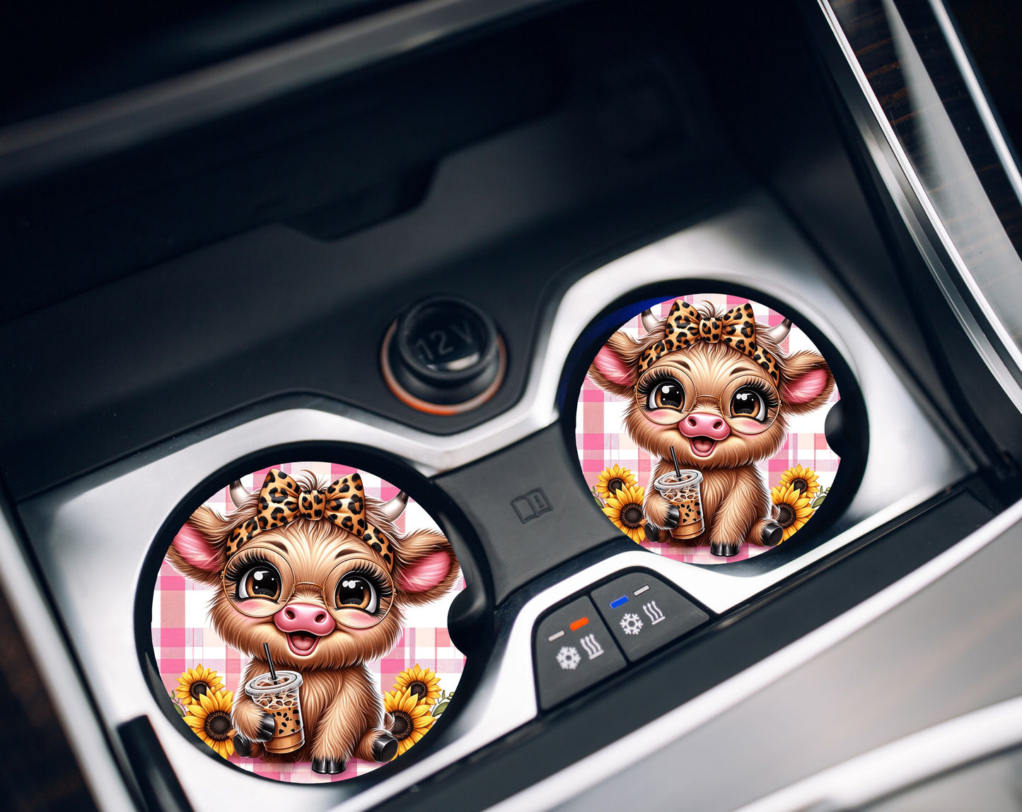 Car Coasters- Highland Animals