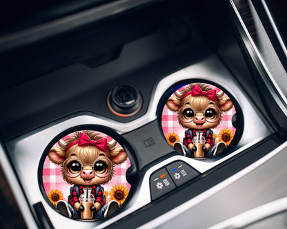 Car Coasters- Highland Animals