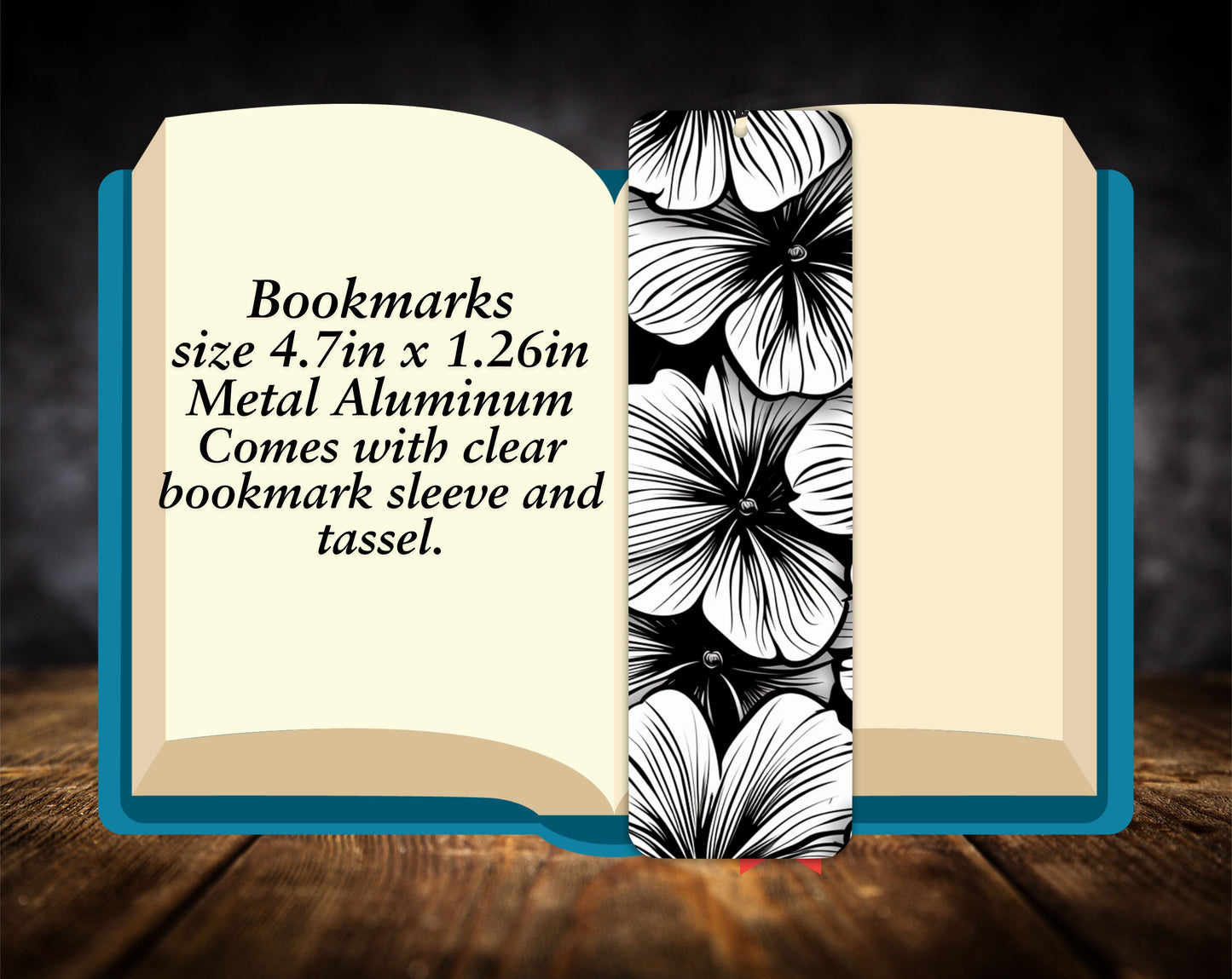 Bookmarks-Black & White Flowers