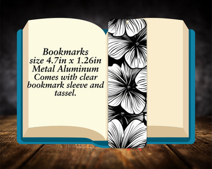 Bookmarks-Black & White Flowers