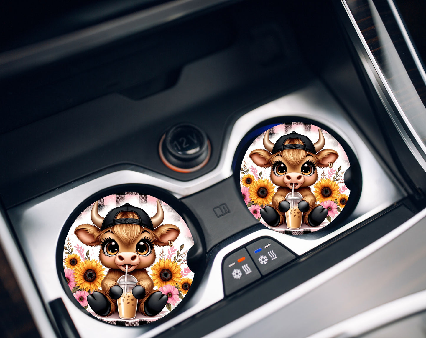 Car Coasters- Highland Animals