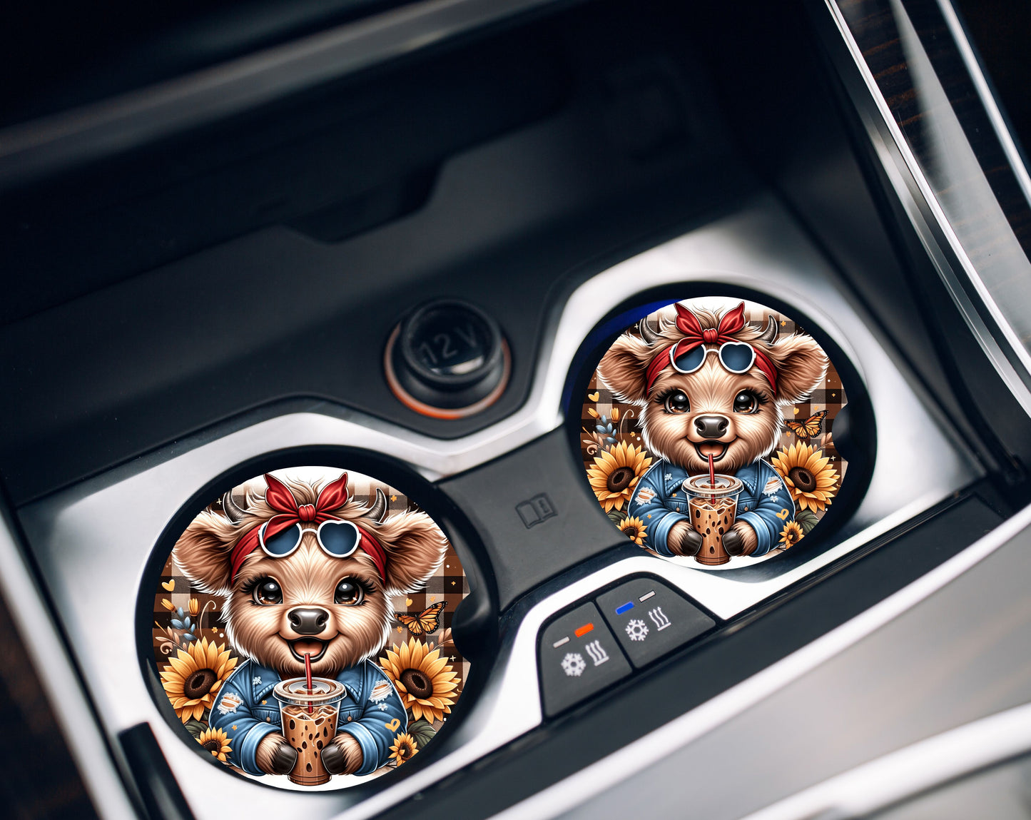 Car Coasters- Highland Animals