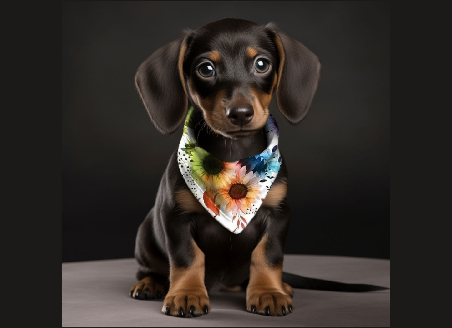 Dog Bandana-Roses & Flowers Print  Multi