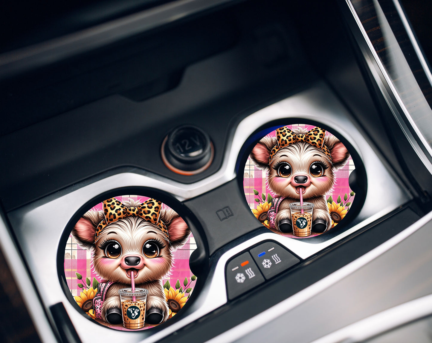 Car Coasters- Highland Animals