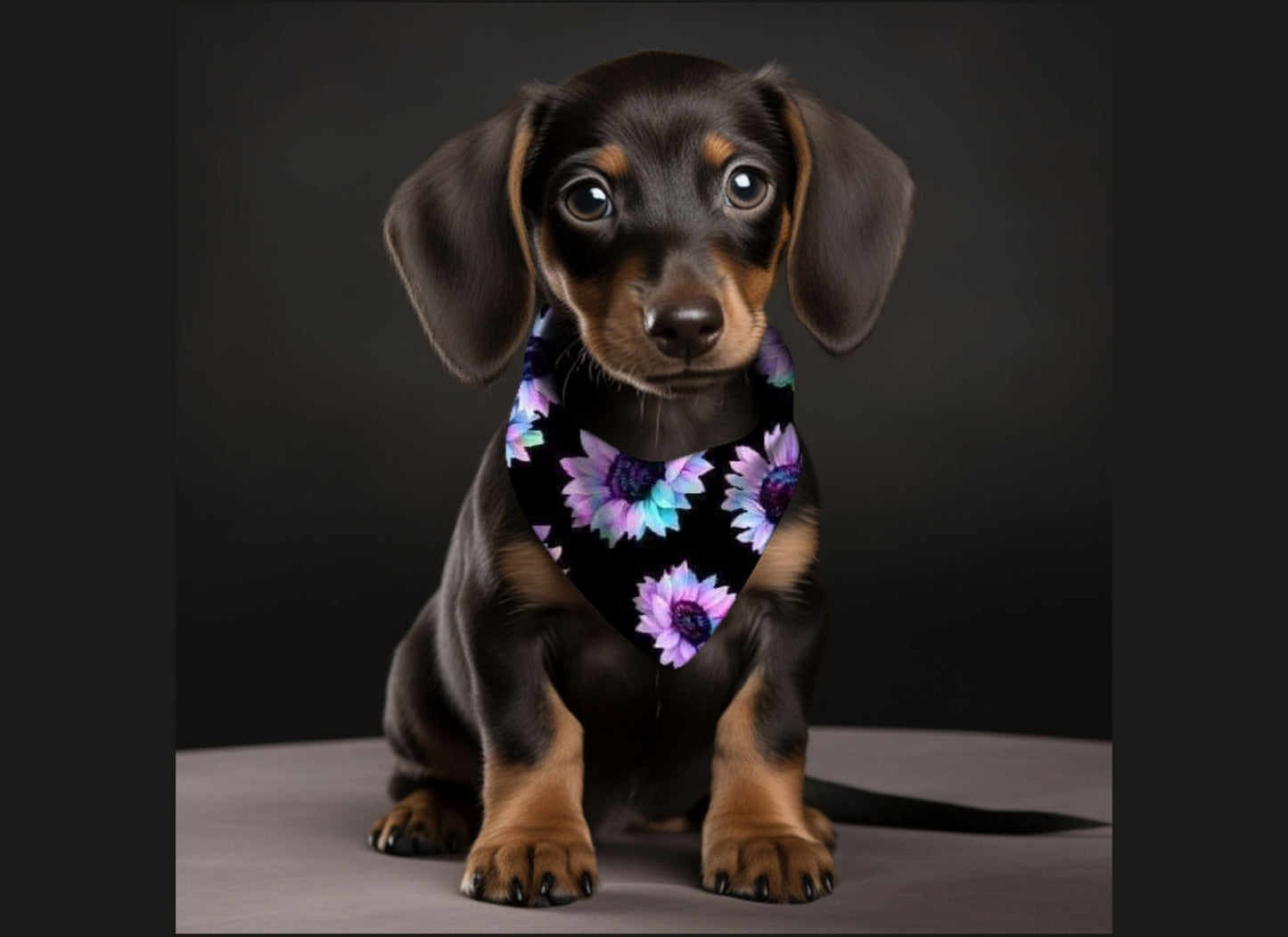 Dog Bandana-Roses & Flowers Print  Multi