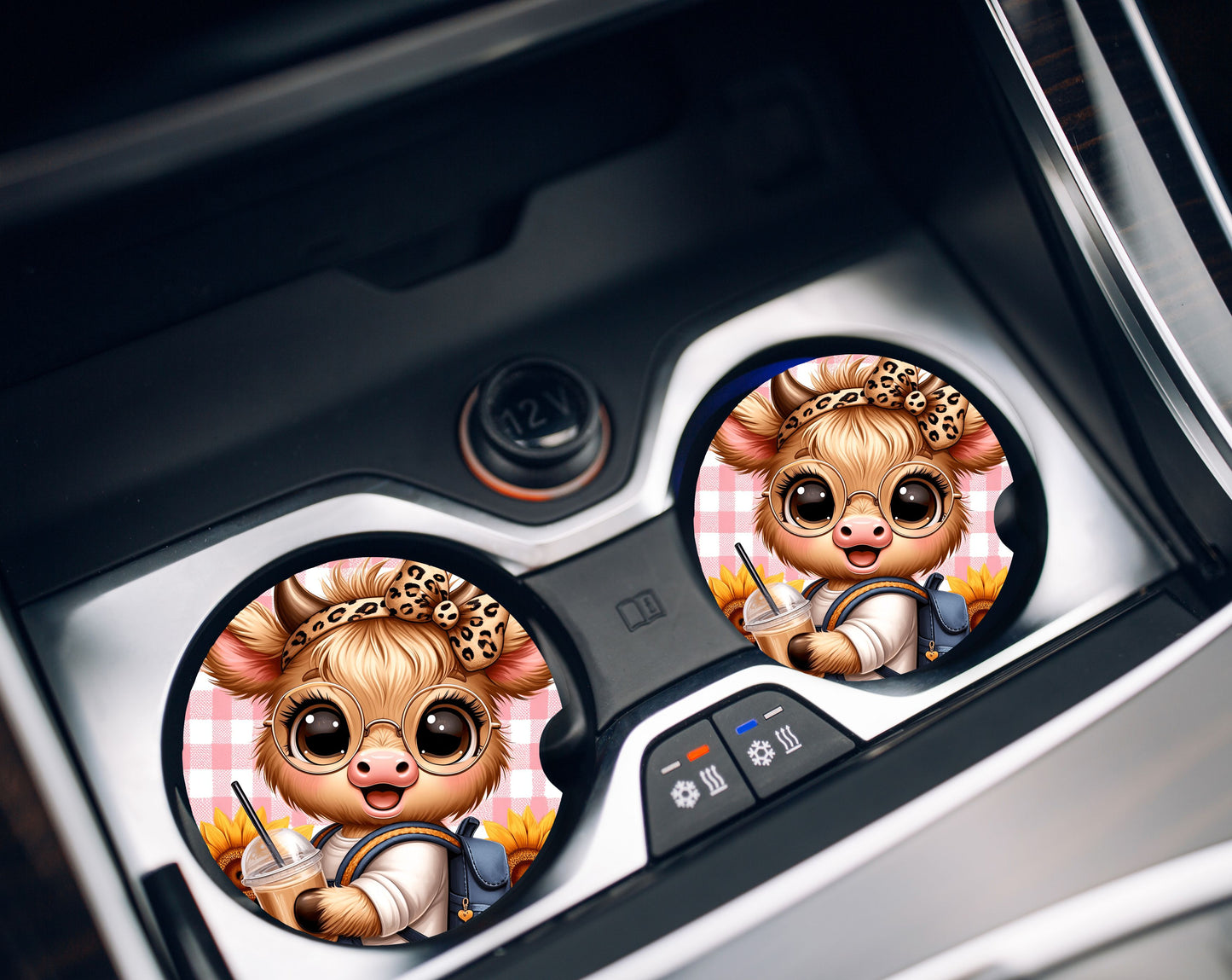 Car Coasters- Highland Animals