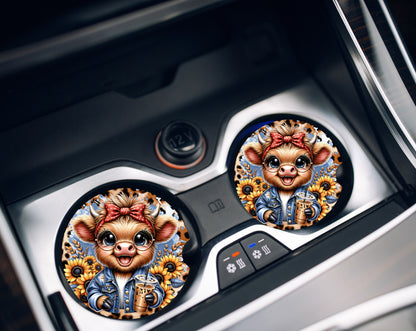 Car Coasters- Highland Animals