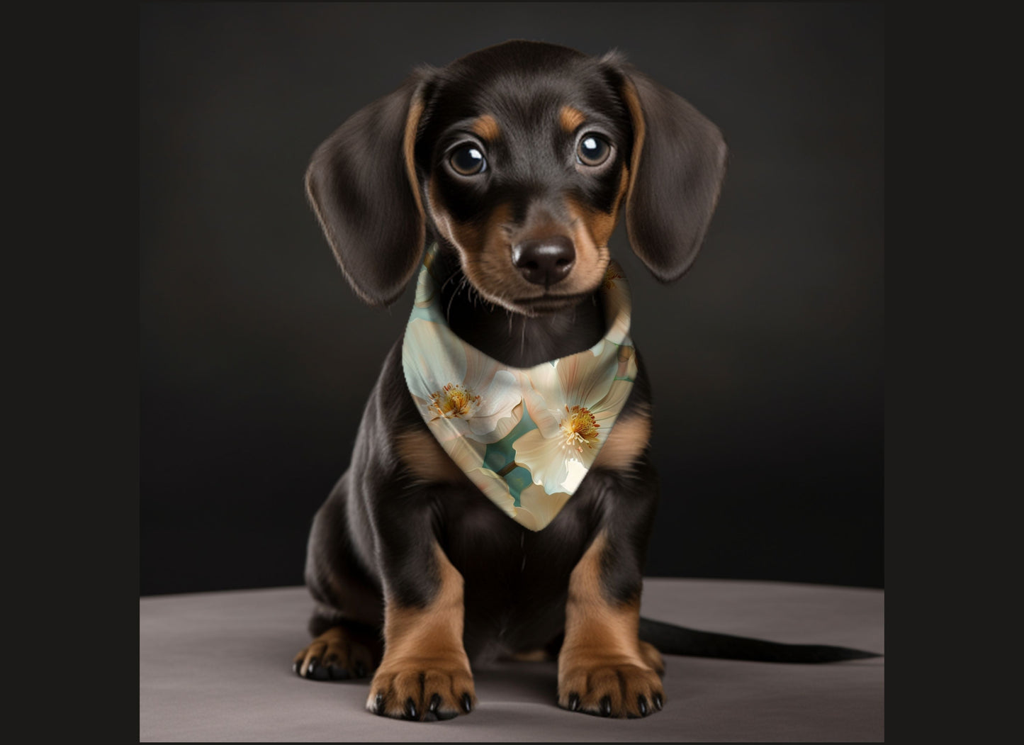 Dog Bandana-Roses & Flowers Print  Multi