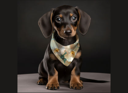Dog Bandana-Roses & Flowers Print  Multi