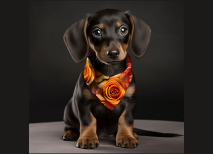 Dog Bandana-Roses & Flowers Print  Multi