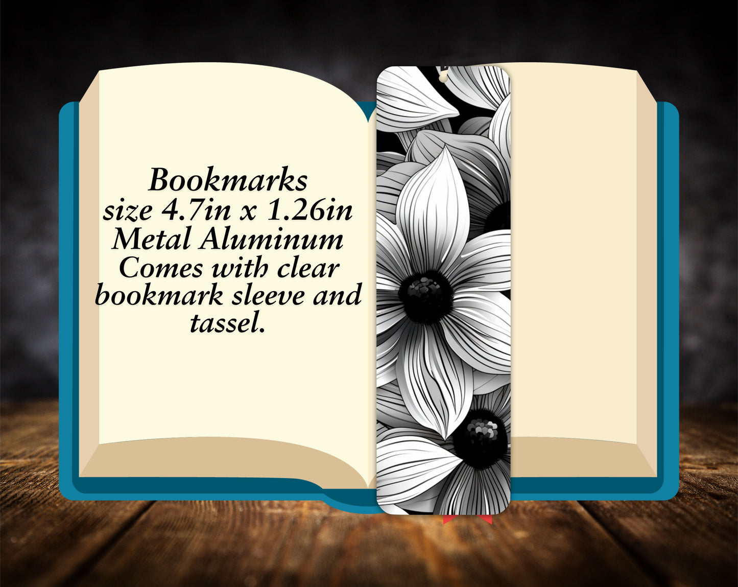 Bookmarks-Black & White Flowers