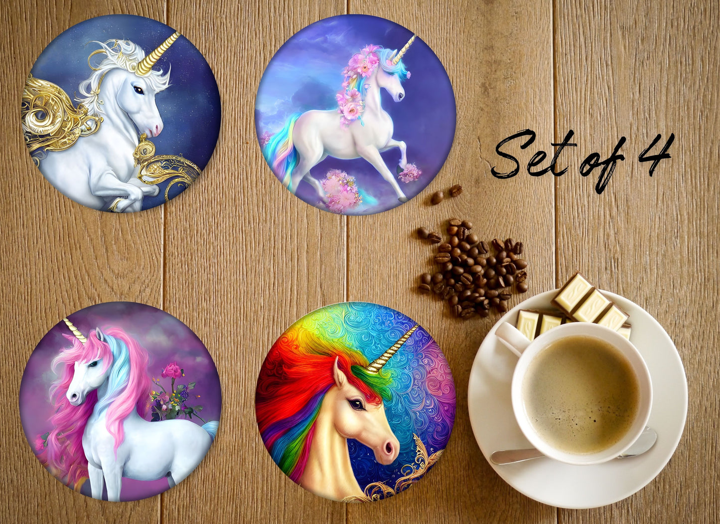 Drink Coaster- Fantasy Unicorns