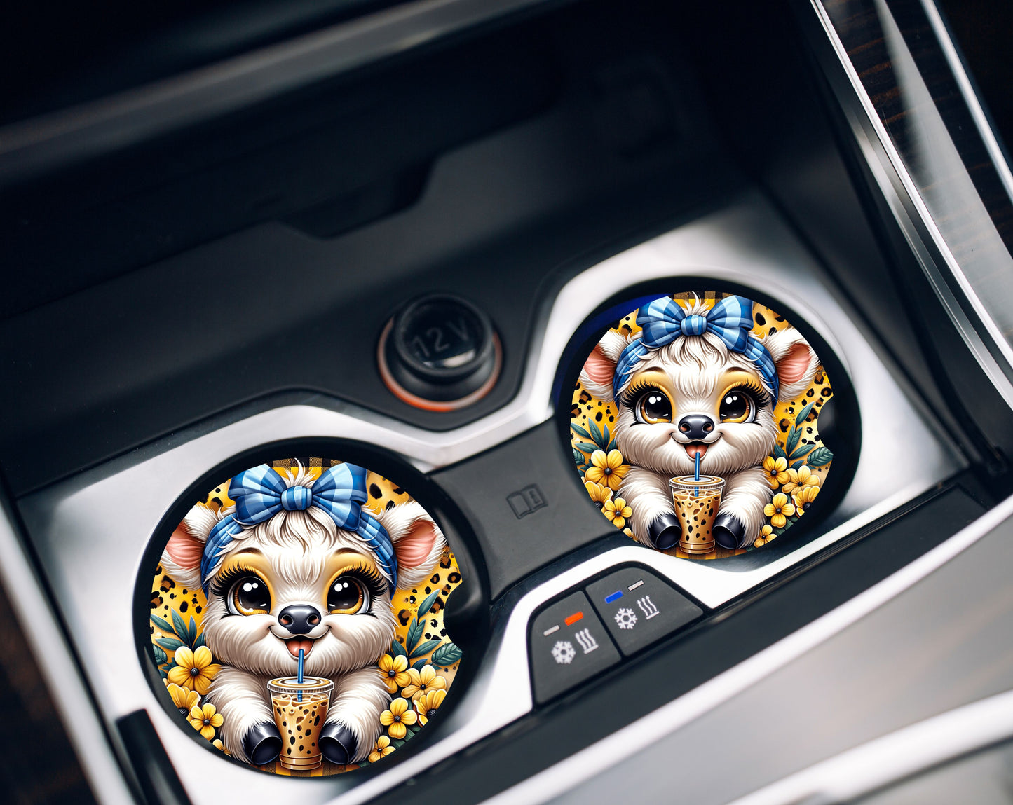 Car Coasters- Highland Animals