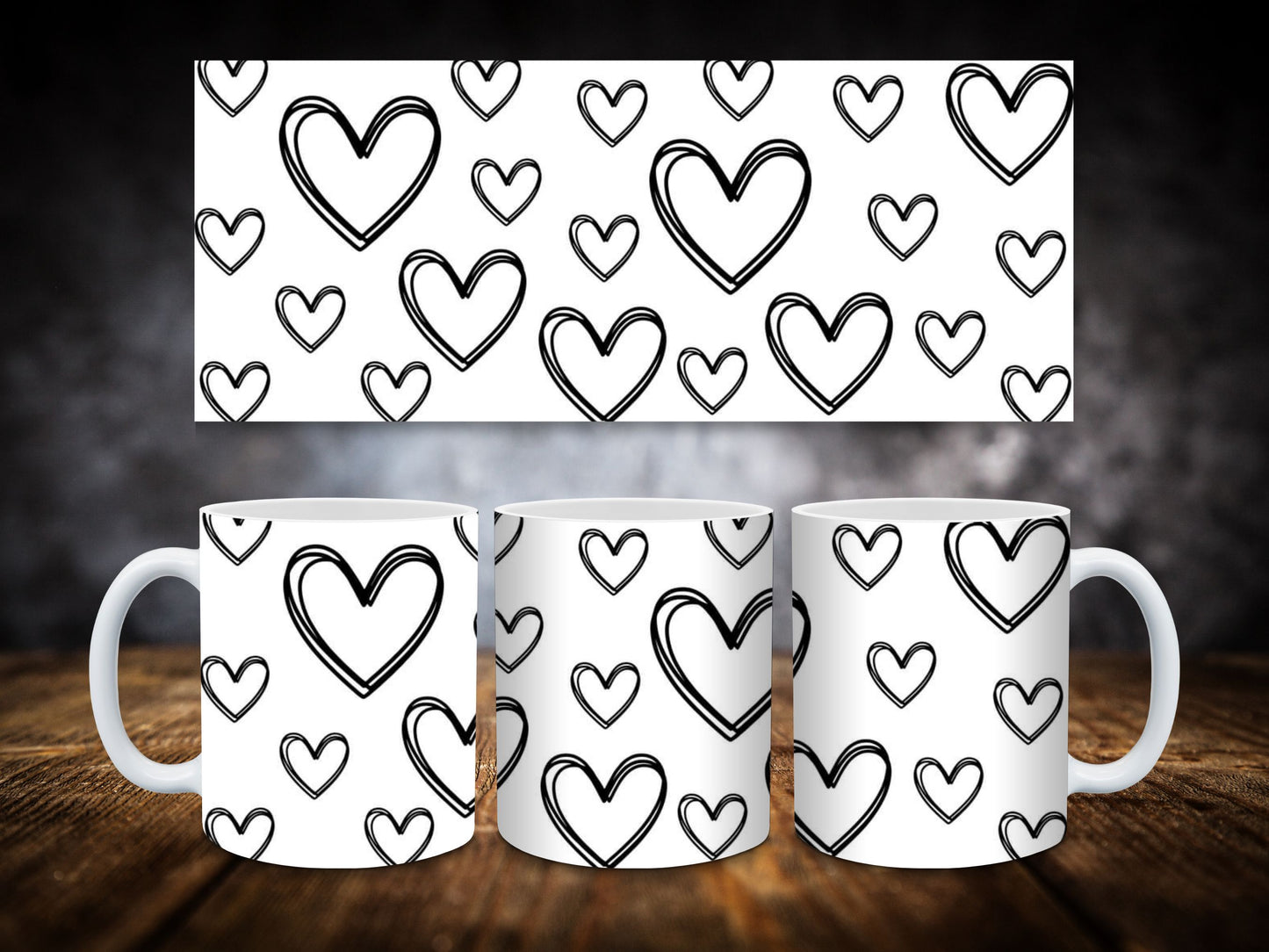 Coffee Mugs-Hearts Themed