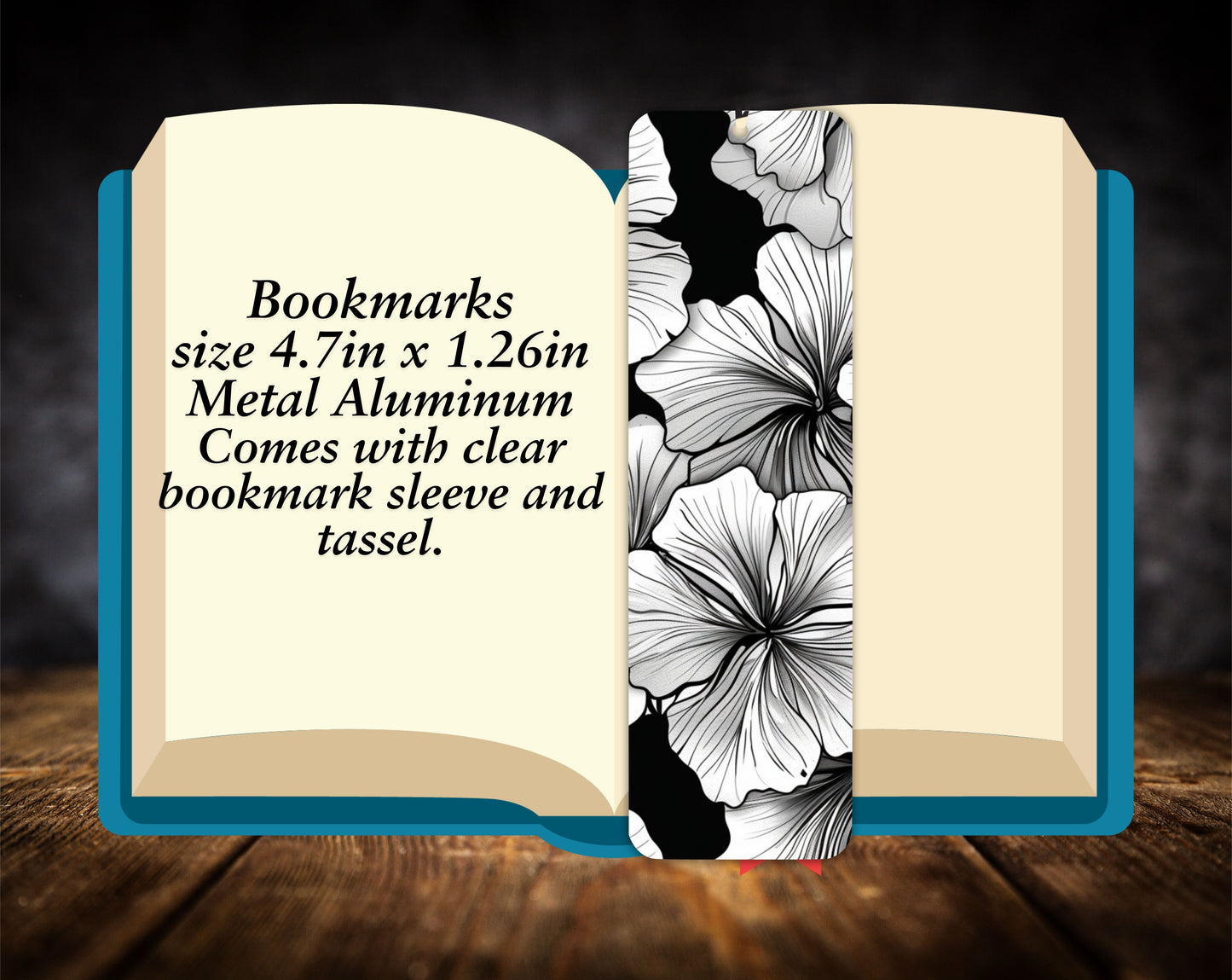 Bookmarks-Black & White Flowers