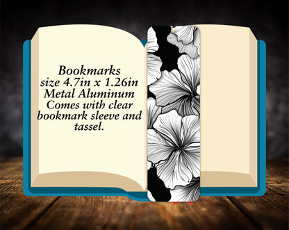 Bookmarks-Black & White Flowers