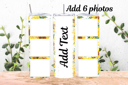 20oz Photo Tumbler Sunflowers W/Name 6