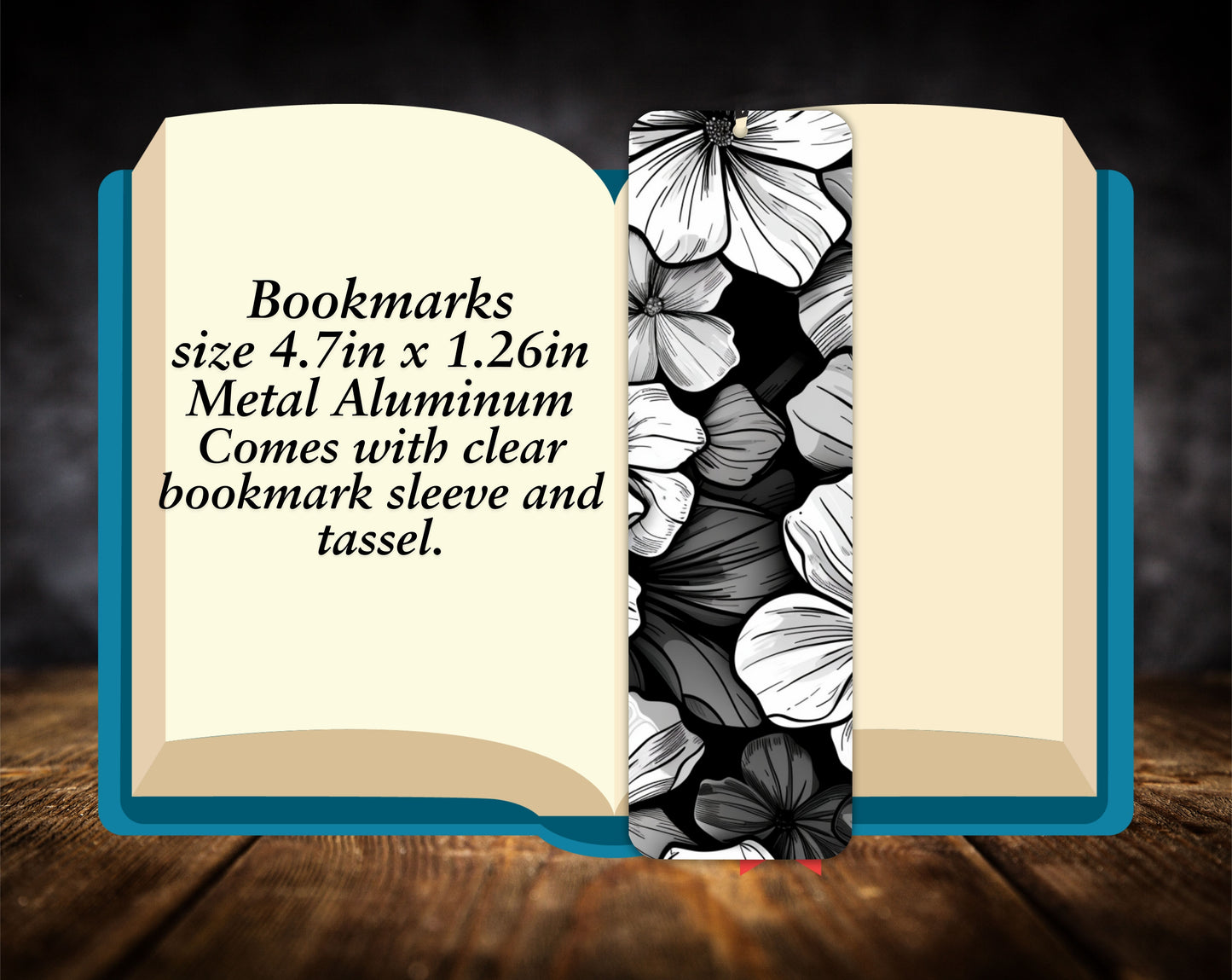 Bookmarks-Black & White Flowers
