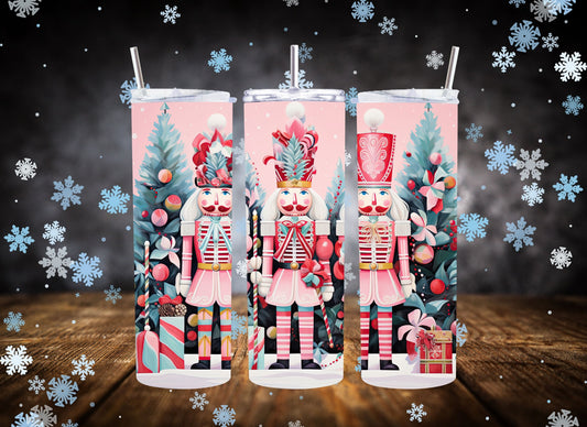 20oz Tumbler Pink Christmas Nutcracker