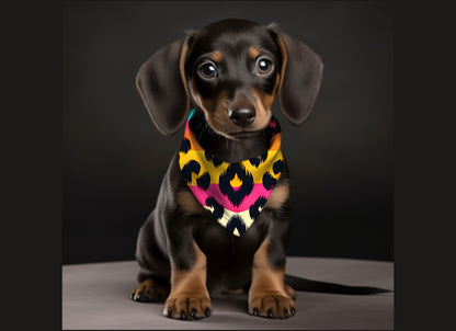 Dog Bandana-Animal Print Stripes Multi