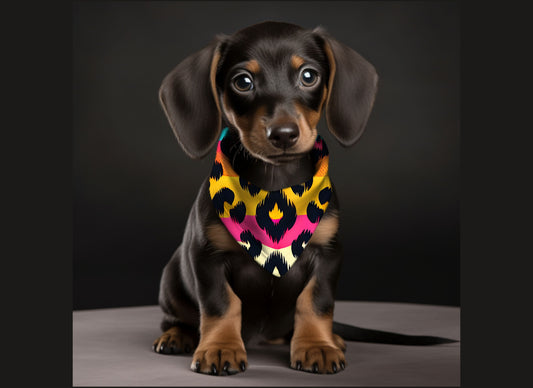 Dog Bandana-Animal Print Stripes Multi