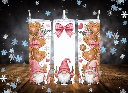 20oz Tumbler Pink Christmas Gnomes