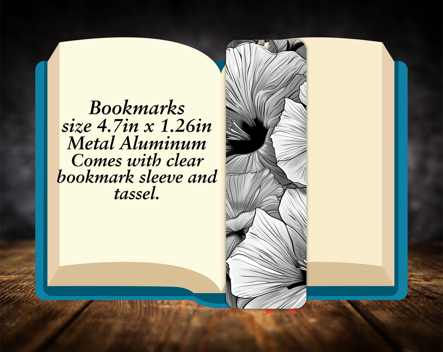Bookmarks-Black & White Flowers