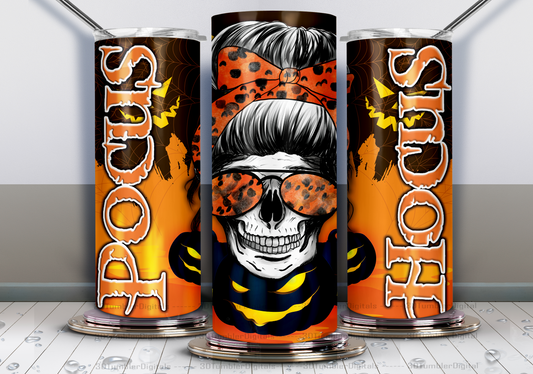 20oz Tumbler- Hocus Pocus Messy Bun