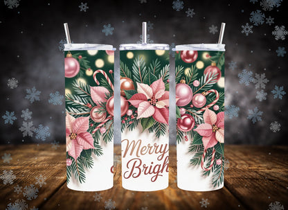 20oz Tumbler Merry & Bright Poinsettia