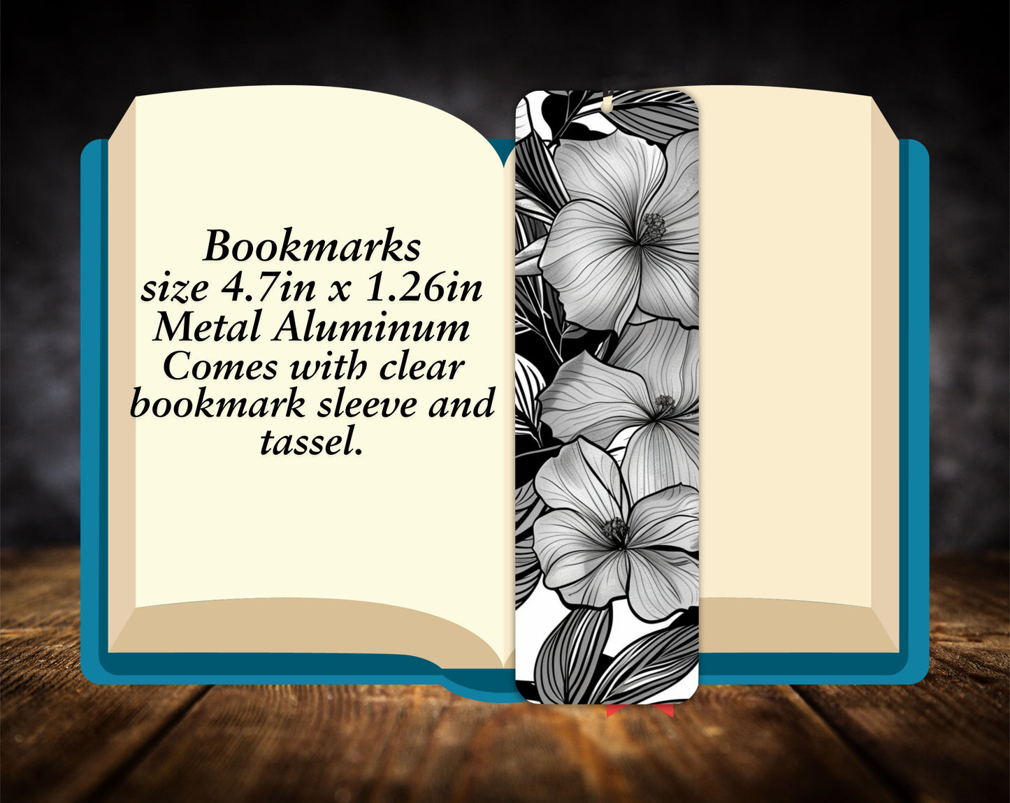 Bookmarks-Black & White Flowers