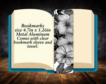 Bookmarks-Black & White Flowers