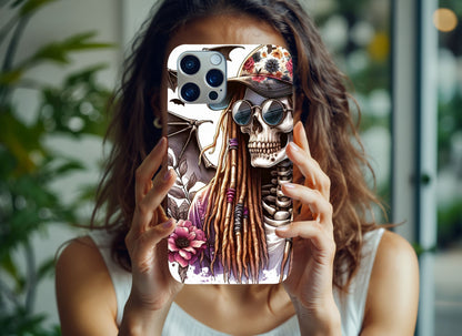 iPhone Case Punk Skeleton with Dreadlocks