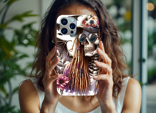 iPhone Case Punk Skeleton with Dreadlocks
