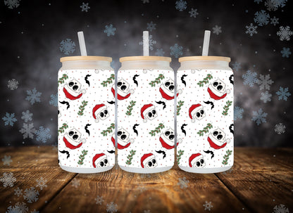 Glass Can Santa Skulls