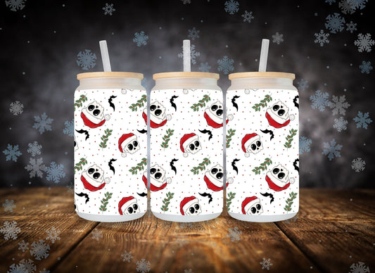 Glass Can Santa Skulls