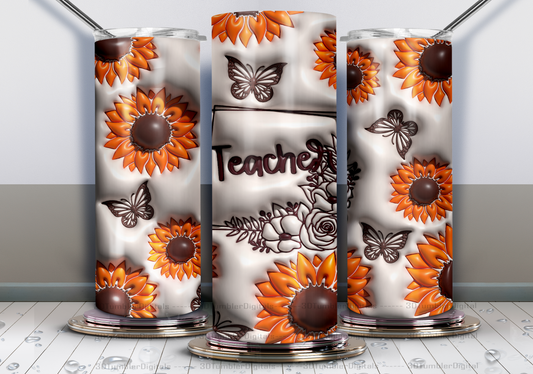 20oz Tumbler- Teacher Sunflowers