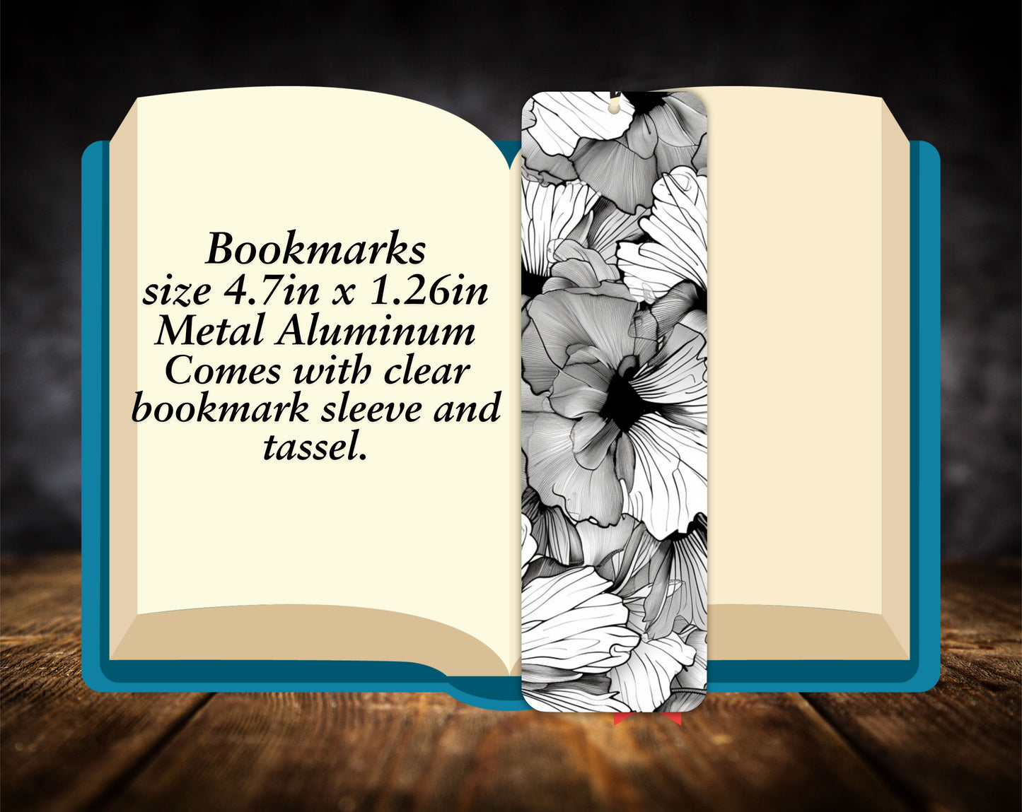 Bookmarks-Black & White Flowers