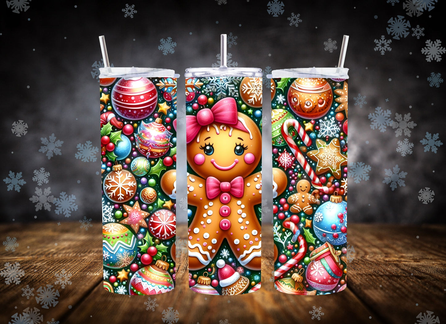 20oz Tumbler Festive Gingerbread Cookies