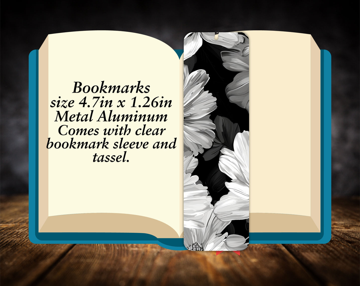 Bookmarks-Black & White Flowers