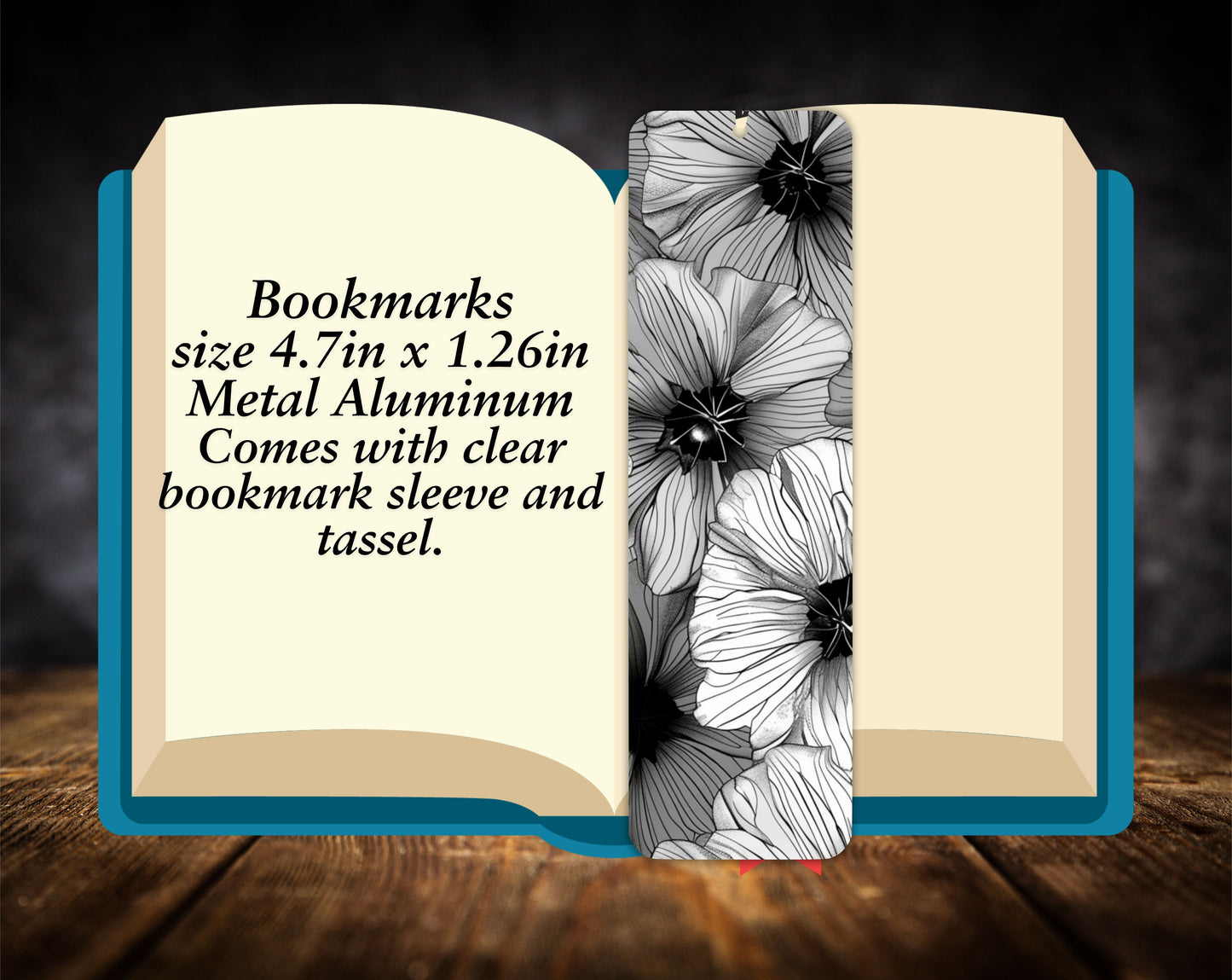 Bookmarks-Black & White Flowers