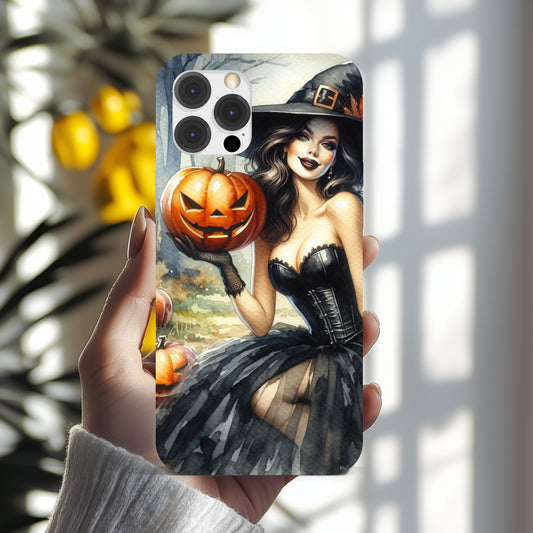 iPhone Case Sexy Witch with Pumpkin