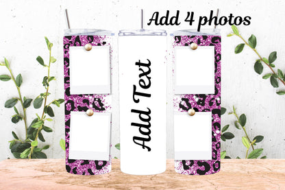 20oz Photo Tumbler Purple Cheetah Print W/Name 4