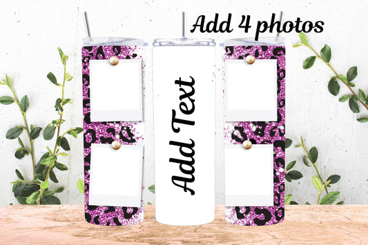 20oz Photo Tumbler Purple Cheetah Print W/Name 4
