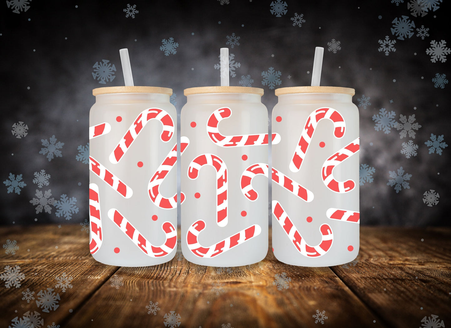 Glass Can Candy Canes