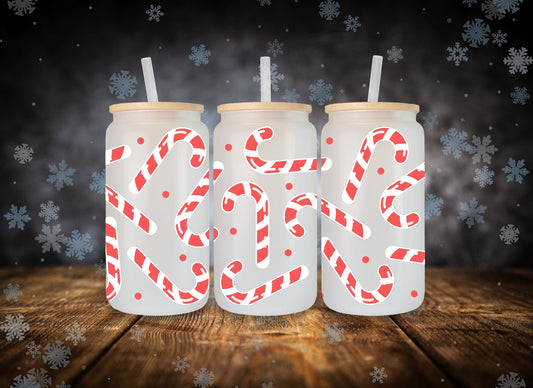 Glass Can Candy Canes