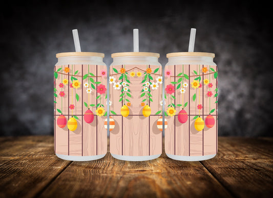 Glass Can-  Easter Wood