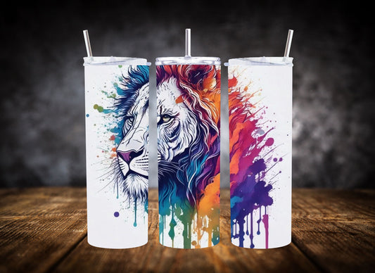 20oz Tumbler- Colorful Lion
